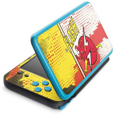 DC Comics The Flash Vintage Action Pose Pattern Nintendo 2DS XL (2017) Skin